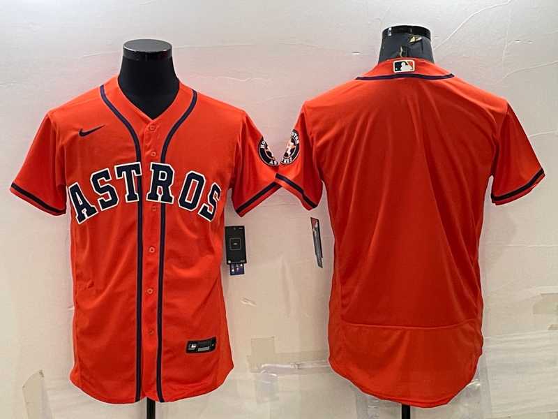 Mens Houston Astros Blank Orange Stitched MLB Flex Base Nike Jersey->houston astros->MLB Jersey